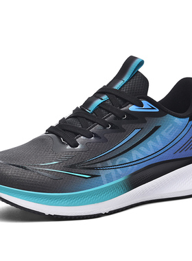 春季超纤运动休闲鞋防滑回弹轻便透气特大码跑步鞋时尚休闲鞋男