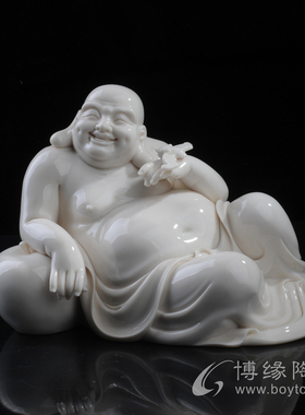 平安是福德化陶瓷弥勒佛大肚笑佛中国工艺美术大师连紫华工艺摆件