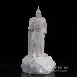 郑成功德化白瓷陶瓷摆件厦门鼓浪屿款雕像客厅办公室家居装饰摆件
