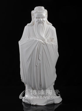 孔子德化白瓷陶瓷历史文人工艺品装饰摆件书房客厅办公室送礼摆件