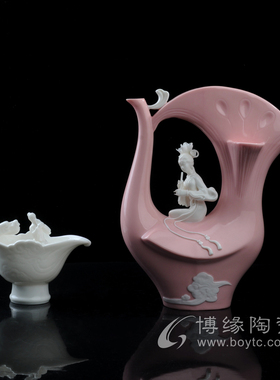 跨凤酒具德化陶瓷杨剑民大师名家收藏工艺品陶瓷工艺品摆件