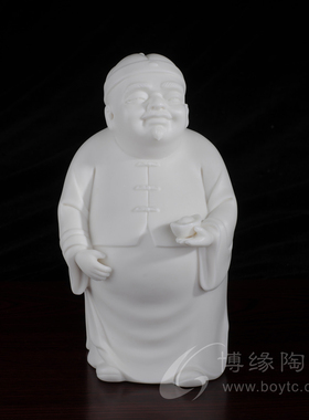 财运亨通人物会所艺术品德化白瓷