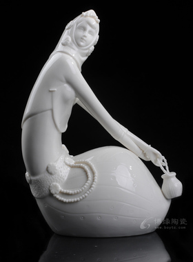 德化白瓷办公室摆件礼品人物雕塑