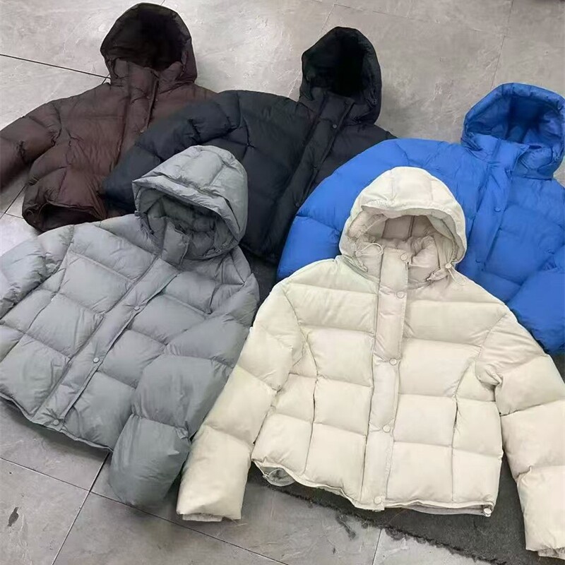 5924连帽小个子短款鹅绒服冬季新款女装韩版泡芙90绒保暖羽绒外套