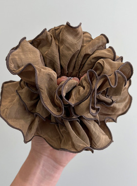 韩国褶皱发圈高级感大肠发圈多层头绳头花百搭发饰简约时尚