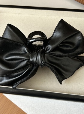 Ruzhen法式复古皮质蝴蝶结抓夹大号发量多抓发夹女