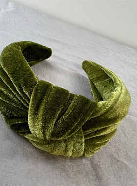 冬季保暖金丝绒打结舒适压发打结发箍洗脸外搭头箍发卡欧美宽边