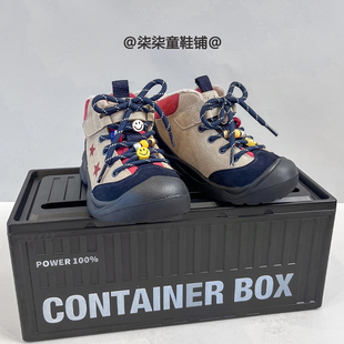 网红爆款真皮儿童户外登山鞋2025冬季女童高帮运动鞋男童加绒棉鞋