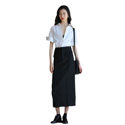 无有无印修身通勤扣子女衬衫