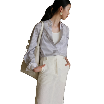 无有无印条纹通勤衬衫