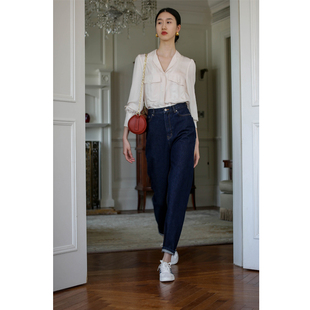 无有无印米白色时髦微微皱醋酸舒适凉爽V领西装 23103 领休闲衬衫