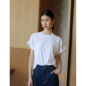 无有无印白色短袖 圆领宽松棉质舒适透气百搭T恤24096