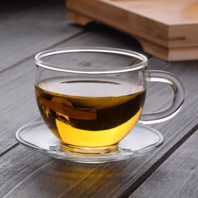 加厚耐热透明玻璃小茶杯带把功夫品茗杯茶具套装家用小杯子小茶碗