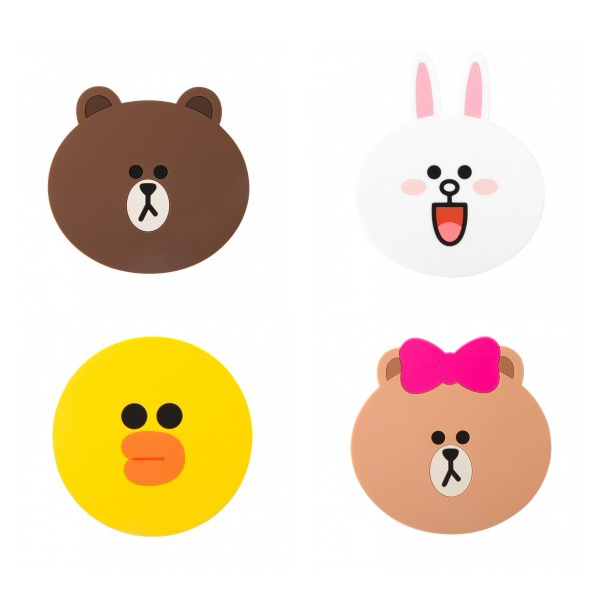 韩国正品line布朗熊杯垫莎莉防滑