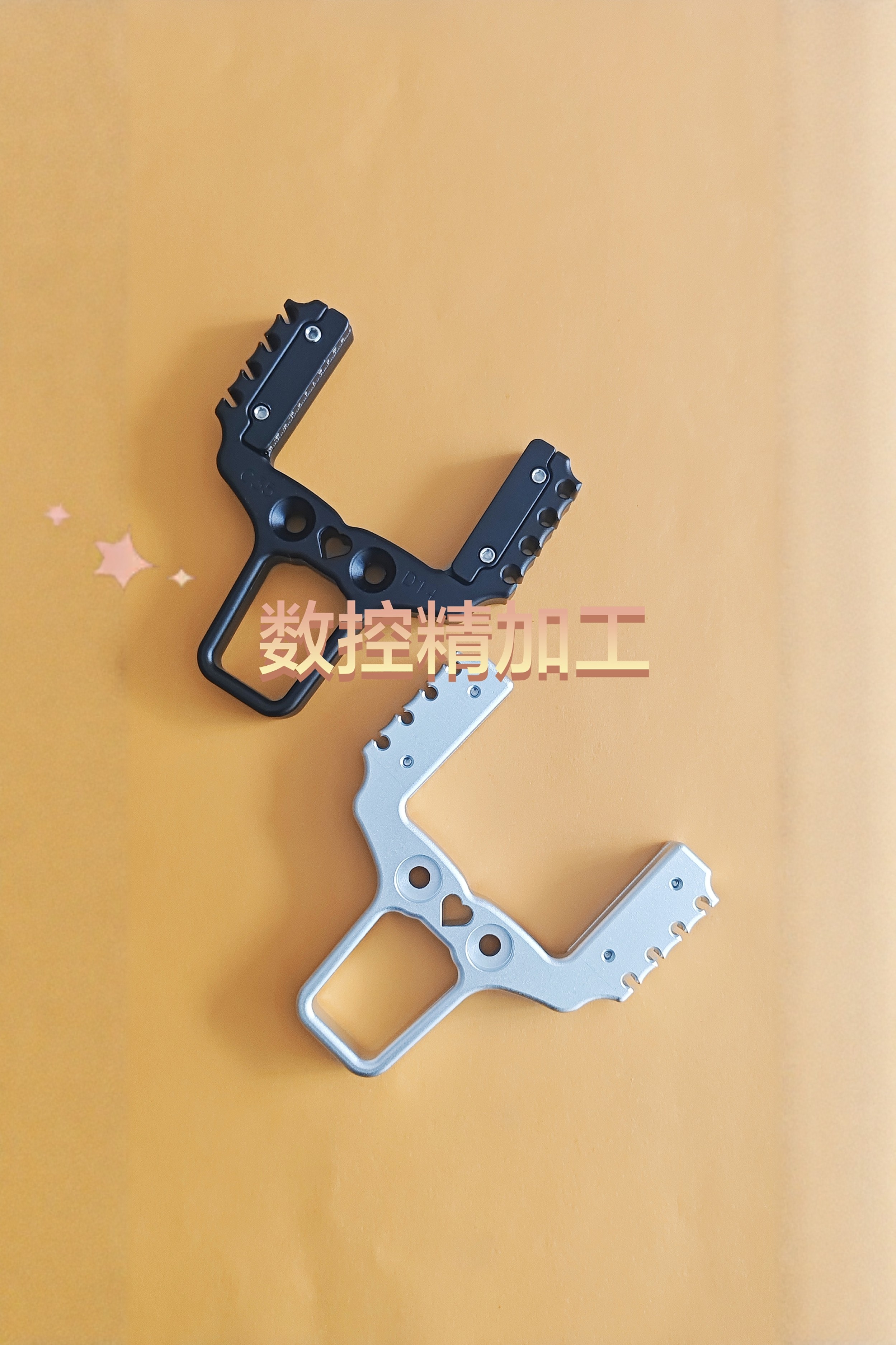 新款夹片弓头加厚弓门两用弓头6025扁皮夹片撑头数控加工弹弓户外