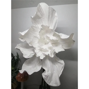 巨型白色粉色紙藝花手工褶皺美塑花婚慶道具婚禮背景櫥窗美陳裝 飾