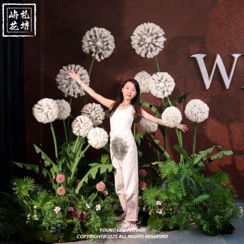 巨型蒲公英橱窗立杆纸花婚庆装饰
