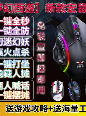梦幻西游静音硬件宏键盘切怪连点送驱动宏文件九黎城五开有线鼠标