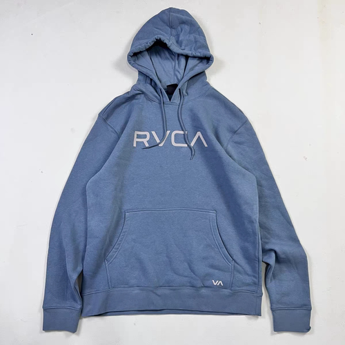 日单秋冬rvca男女款加绒加厚连帽卫衣时尚保暖休闲袋鼠兜套头上衣