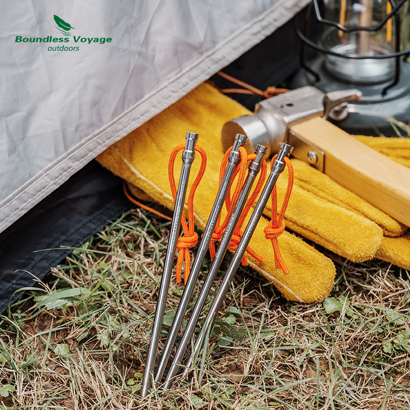 必唯钛合金地钉户外帐篷钉野营天幕配件风绳固定钉加长地插钉