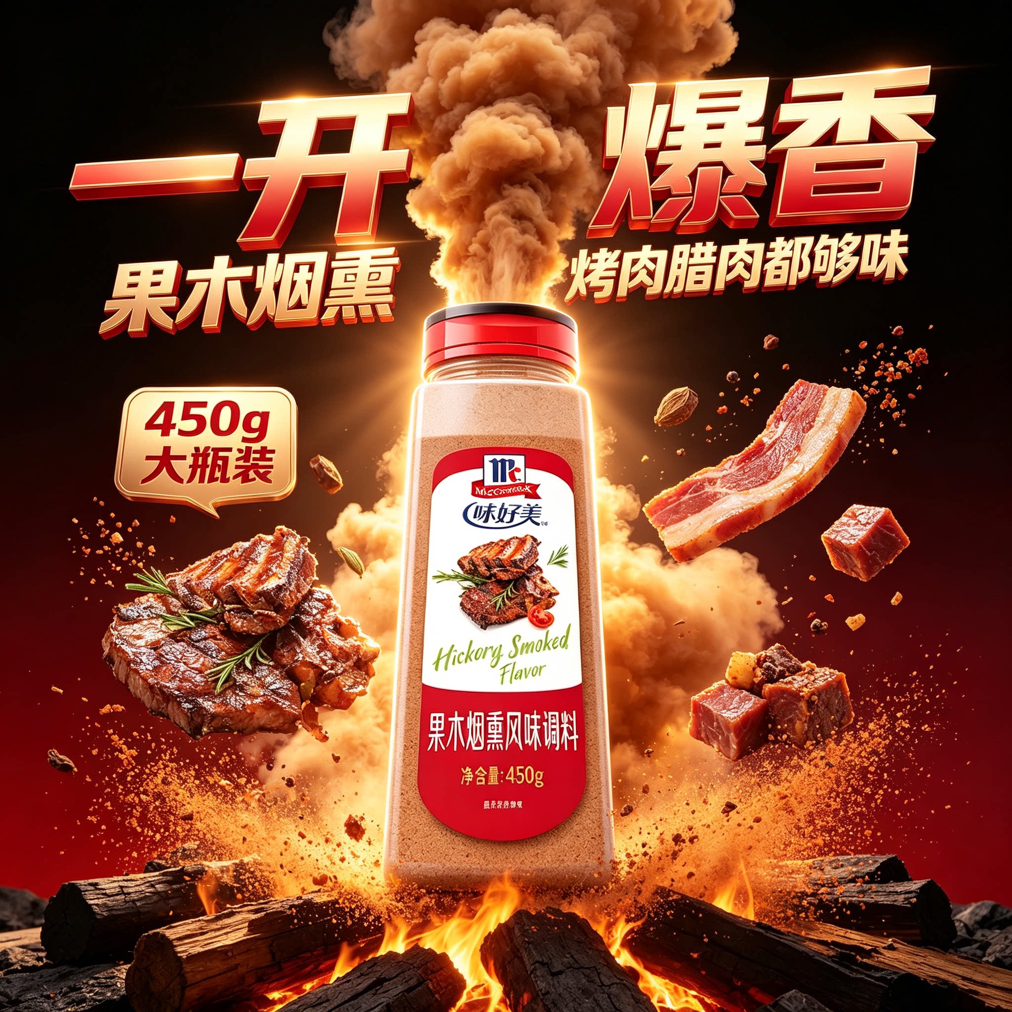 味好美果木烟熏调料450g烟熏腌制腊肉烧肉香料牛肉烧烤调西餐香料