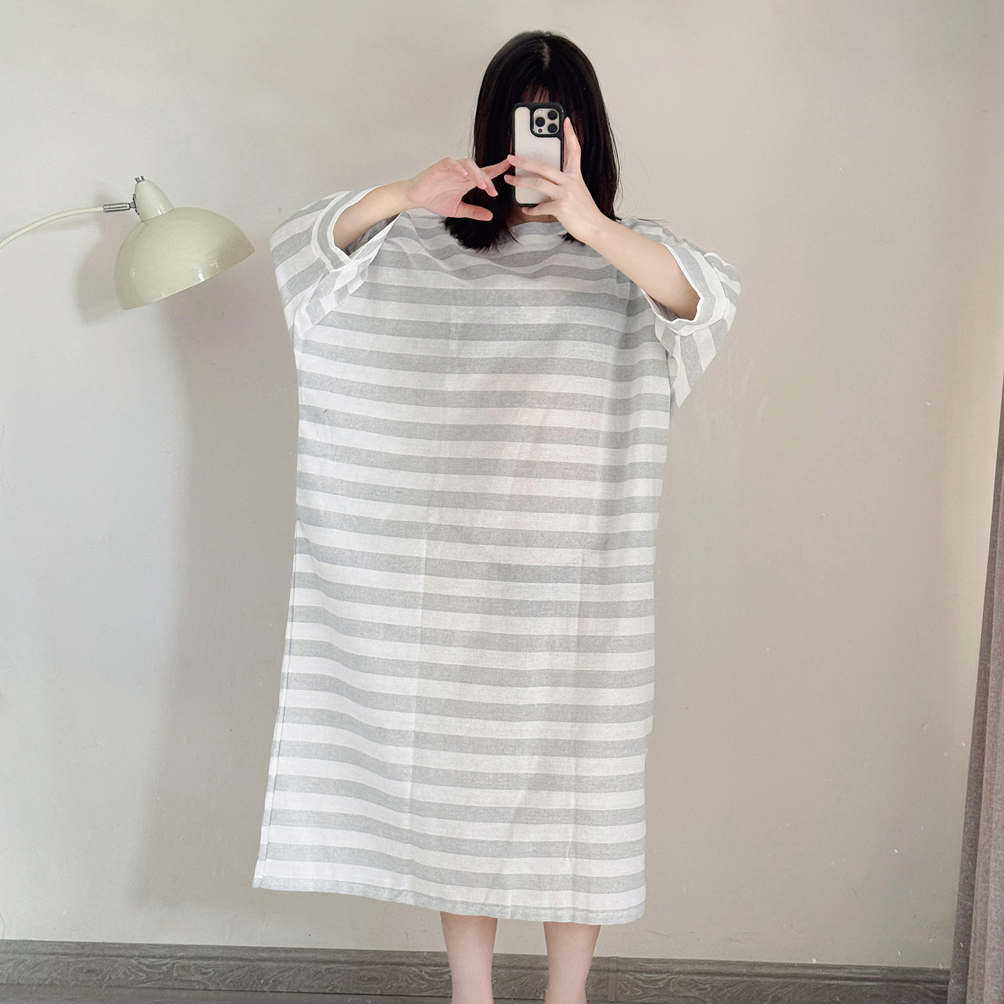 DaLian 无穿感*心机透感长袍女复古文艺风宽松大码棉麻条纹连衣裙,女装/女士精品,连衣裙,淘宝优惠券,粉丝福利购,淘宝优惠卷