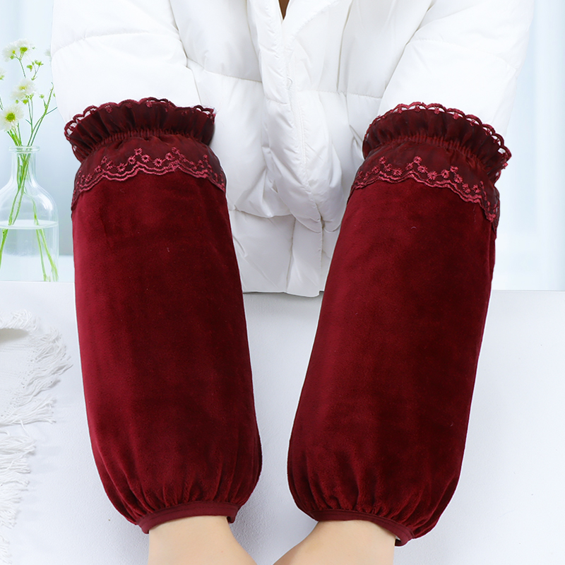 长款绒布袖套女秋冬上班防脏韩版