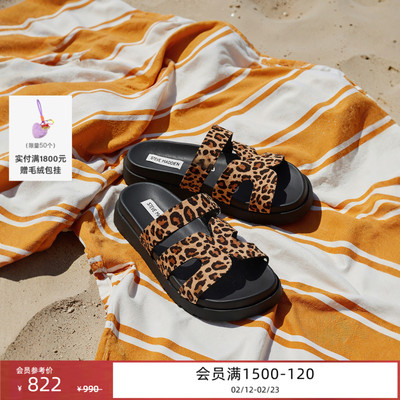 思美登豹纹罗马凉鞋夏季拖鞋