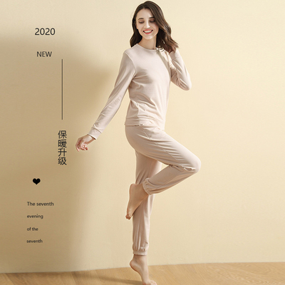 长袖双面磨毛保暖内衣套装男女