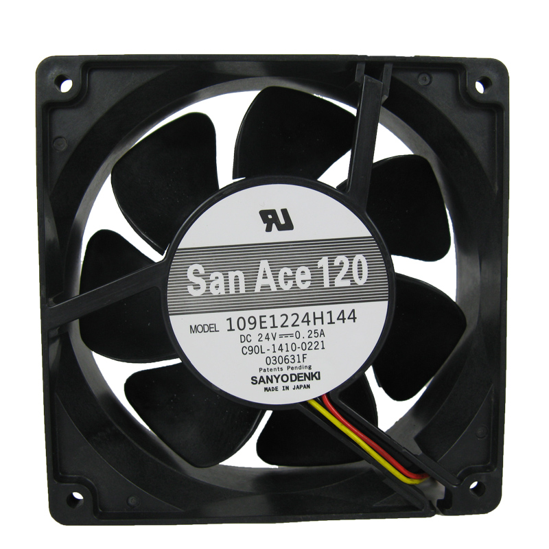 三洋 12CM 双滚珠风扇 12038 静音风扇 109E1224H144 24V 0.25A