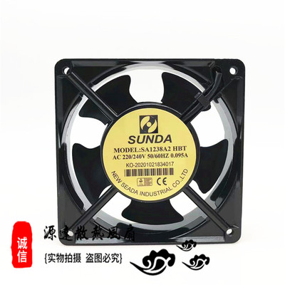 台湾SUNDA 引线式轴流风机 SA1238A2HBT 220V 激光焊接机散热风扇