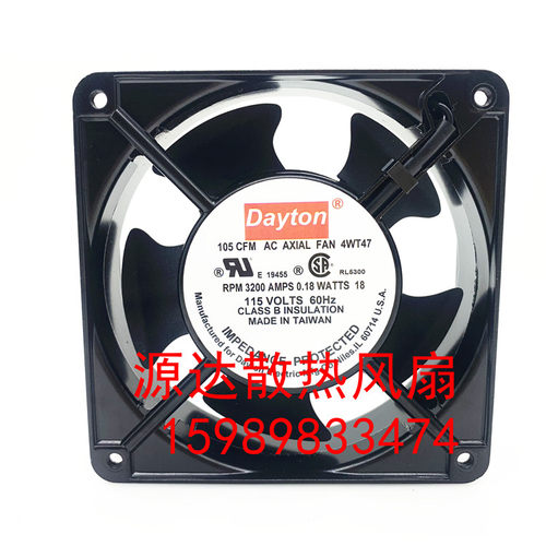 全新原装Dayton 4WT47 115V 0.18A 12038 机柜焊接 散热风扇 12CM