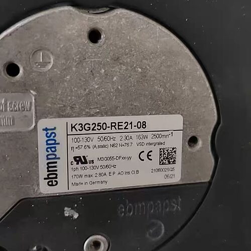 德国原装正品ebmpapst K3G250-RE21-08 100-130V现货163w