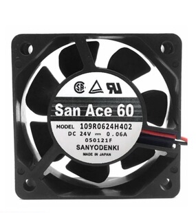 6025 Sanyo三洋 6CM变频器机床静音风扇 24V 0.06A 109R0624H402