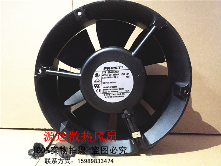 原装EBMPAPST TYP6248N/15R 48V 17W 17251 6248N/3T排风散热风扇