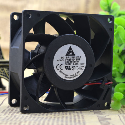 全新台达 FFB0824SHE 8038 24V 0.51A 8CM/厘米 双滚珠变频器风扇