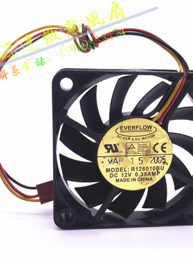 EVERFLOW R126010BU 12V0.35A 6010 6CM 3线 双滚珠大风量CPU风扇