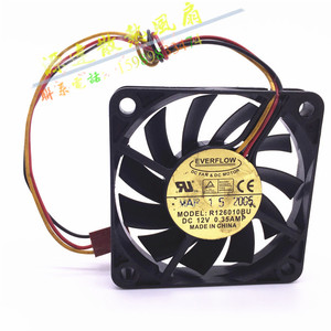 EVERFLOW R126010BU 12V0.35A 6010 6CM 3线 双滚珠大风量CPU风扇