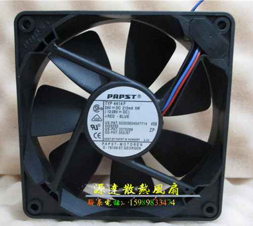 原装 PAPST 12025 TYP 4414F 24V 5W 2线 高端设备散热风扇