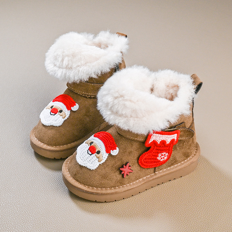 儿童雪地靴2025秋冬新款小女孩棉