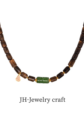 [荏苒]通体925银珠宝工艺木质系列百搭优雅高级感自留项链