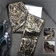 裤 潮流豹纹打底裤 咖色时尚 九分裤 女外穿欧洲站秋冬加厚弹力紧身裤