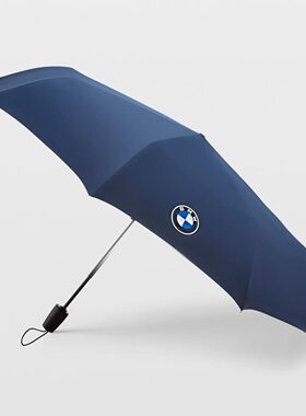 宝马BMW原厂彩标蓝色晴雨伞8骨黑胶防晒4S店车载专用全自动折叠伞
