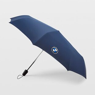宝马BMW原厂彩标蓝色晴雨伞8骨黑胶防晒4S店车载专用全自动折叠伞
