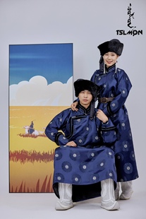 蒙古元素民族风袍子结婚敬酒日常情侣男女加厚冬季