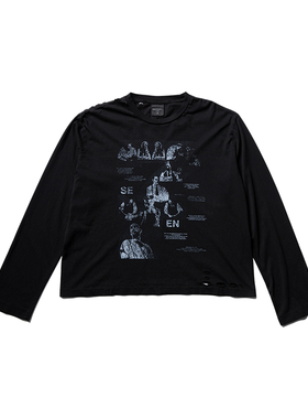 WENFENG LI 26SS 成衣染色vintage「七宗罪」长袖T恤内搭打底上衣