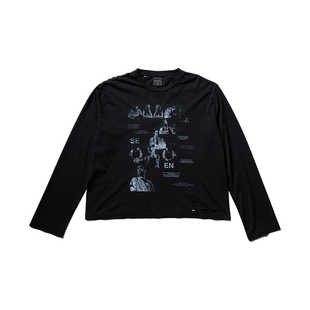 成衣染色vintage「七宗罪」长袖 26SS T恤内搭打底上衣 WENFENG