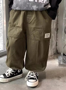 2025新款童装日系男童工装裤儿童宽松秋装休闲裤长裤男孩裤子潮款