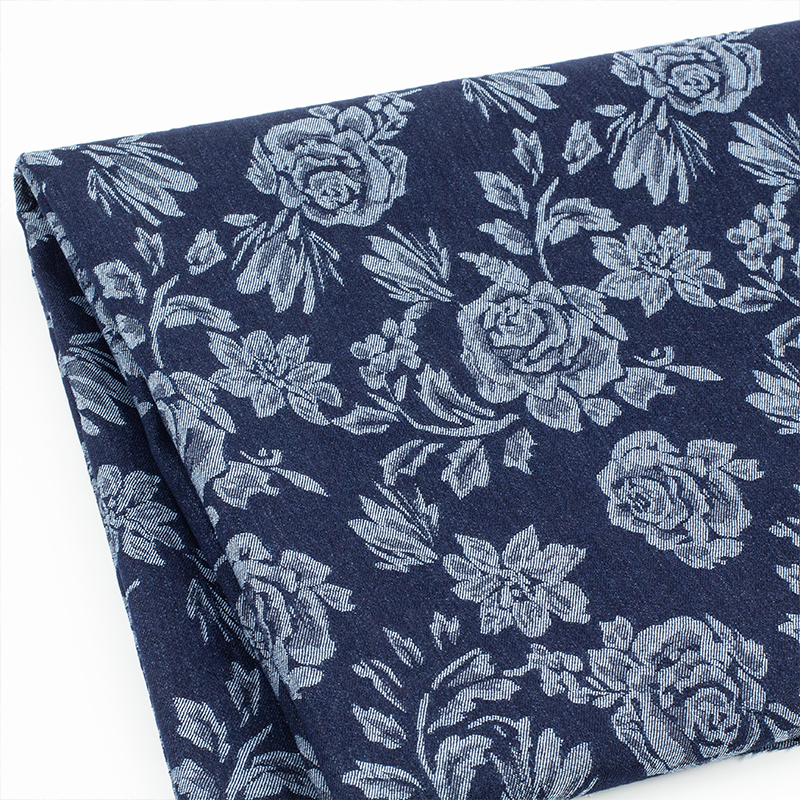 复古提花水洗牛仔布布料面料