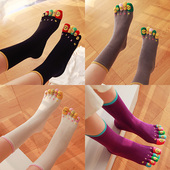 新款 纯棉五指袜女士中筒春秋分趾袜可爱五趾袜透气全棉防臭吸汗